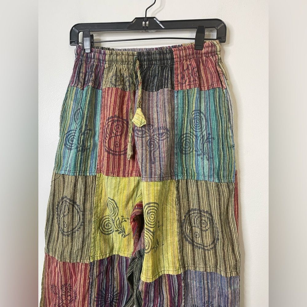 Tibetan Handmade cotton Patchwork Bloomer joggers Sz Medium bohemian - Picture 2 of 9
